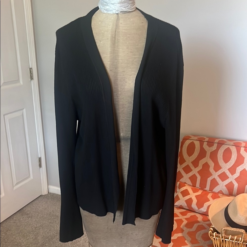 Verve Ami Black Open-Front Cardigan Sweater